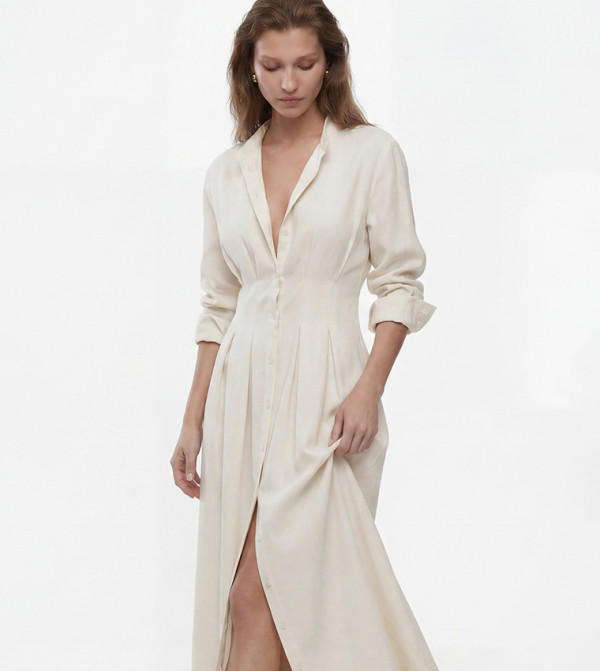 Koton Maxi Dresses - Off White Maxi Dresses