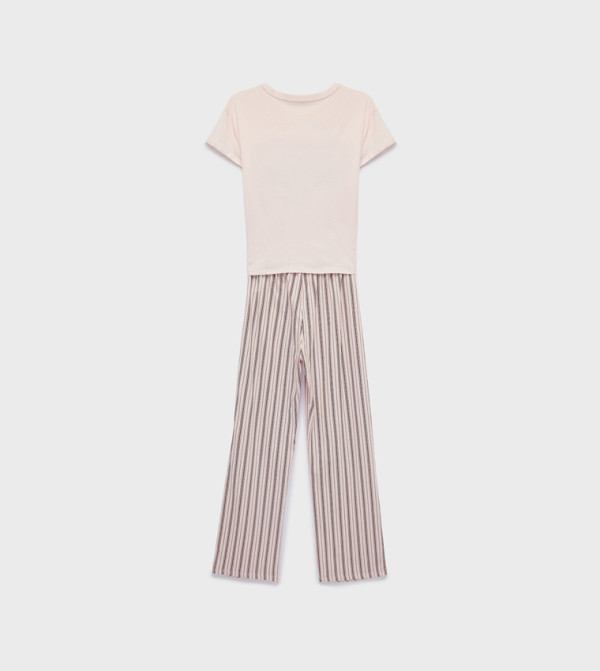 كوتون  أطقم بيجاما  - وردي Pyjama Set