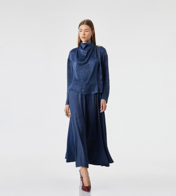 Koton  Skirts - Navy Midi Skirts