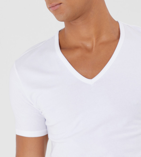 Calvin Klein V-Neck T-Shirts - White Tops & T shirts