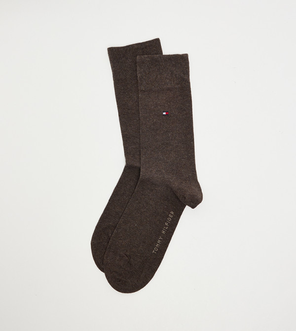 Tommy Hilfiger  - Brown Calf Length Socks