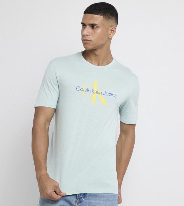 كالفين كلاين كالفين كلاين - أخضر Round Neck T-Shirts