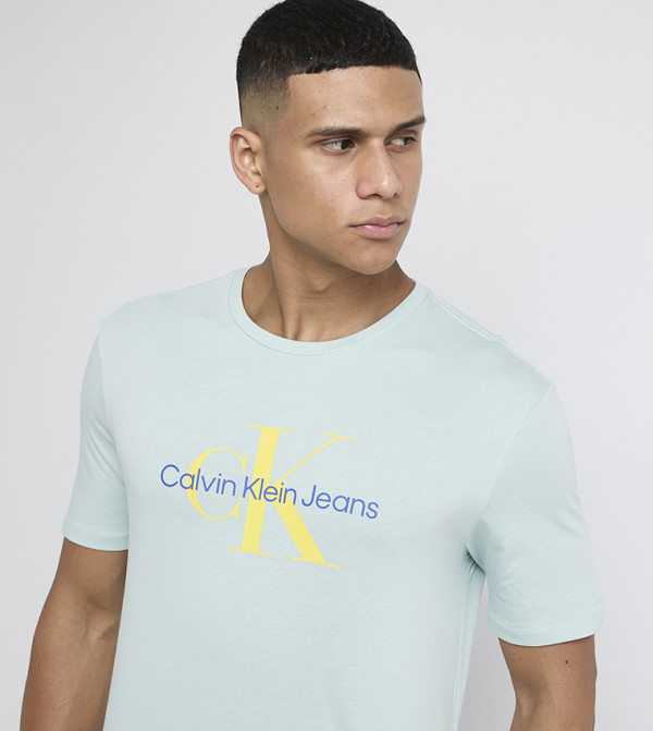 كالفين كلاين كالفين كلاين - أخضر Round Neck T-Shirts