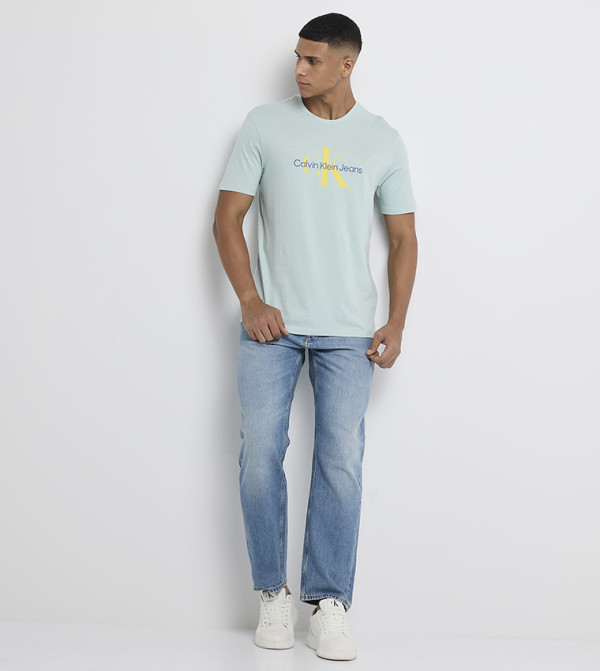 كالفين كلاين كالفين كلاين - أخضر Round Neck T-Shirts
