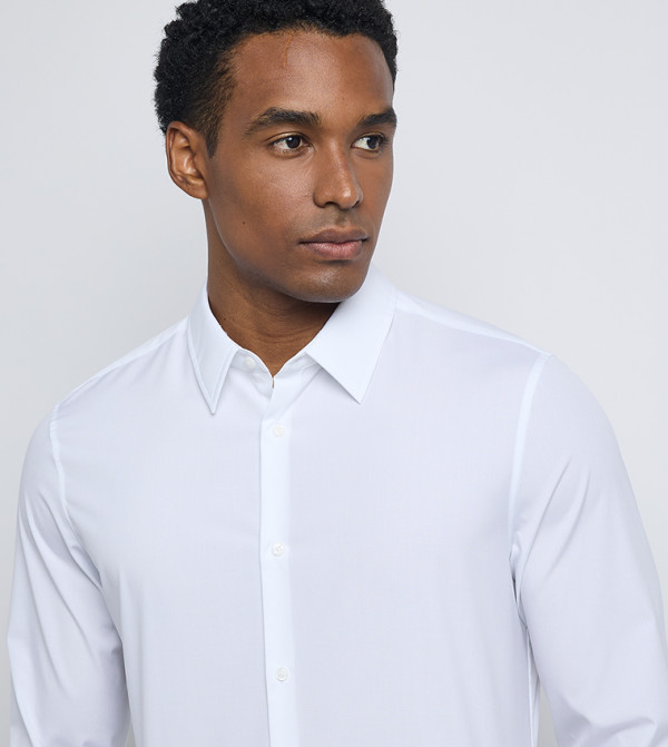 كالفين كلاين  occasion-evening-polished - أبيض قميص كاجوال 