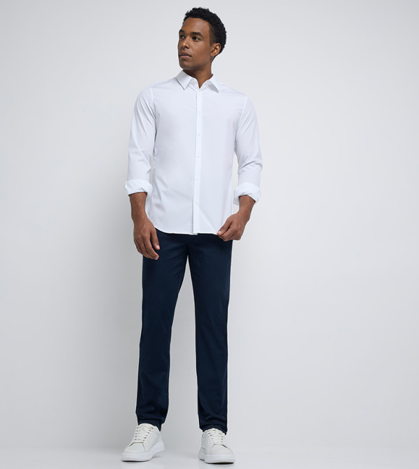 كالفين كلاين  occasion-evening-polished - أبيض قميص كاجوال 