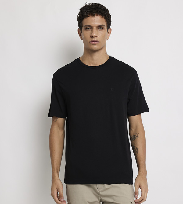 كالفين كلاين كالفين كلاين - أسود Round Neck T-Shirts