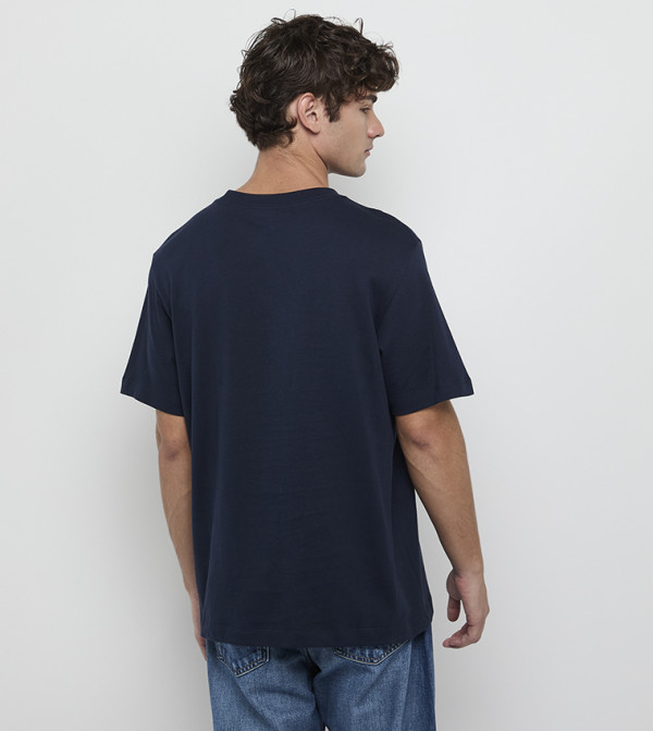 كالفن كلاين جينز  ملابس - كحلي Round Neck T-Shirts