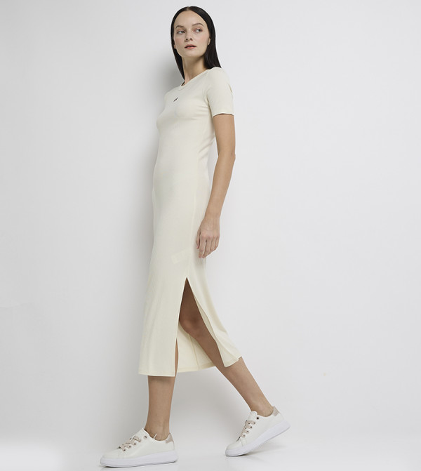 Calvin Klein Jeans Midi Dresses - Beige Casual Dresses