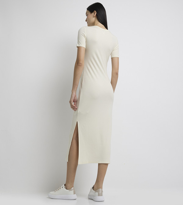 Calvin Klein Jeans Midi Dresses - Beige Casual Dresses