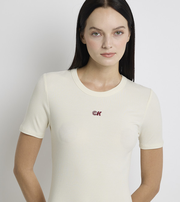Calvin Klein Jeans Midi Dresses - Beige Casual Dresses