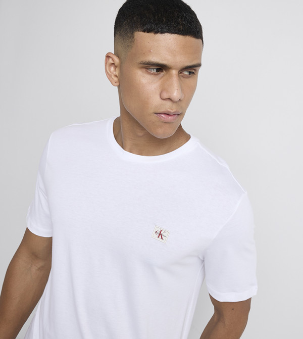 كالفين كلاين كالفين كلاين - أبيض Round Neck T-Shirts