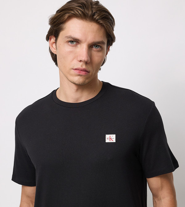 كالفين كلاين كالفين كلاين - أسود Round Neck T-Shirts
