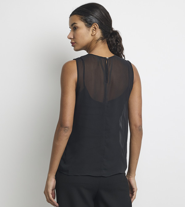 Calvin Klein Sleeveless Tops - Black Sleeveless Tops