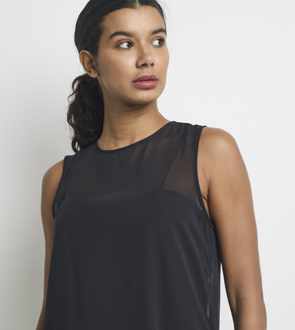 Calvin Klein Sleeveless Tops - Black Sleeveless Tops