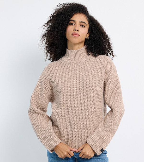 Calvin Klein Jeans Turtleneck Sweaters - Beige Turtle neck Sweaters
