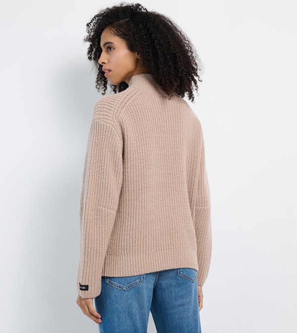 Calvin Klein Jeans Turtleneck Sweaters - Beige Turtle neck Sweaters