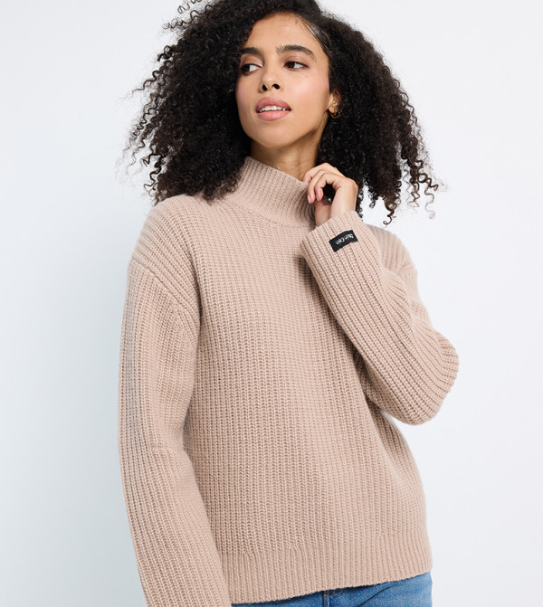 Calvin Klein Jeans Turtleneck Sweaters - Beige Turtle neck Sweaters