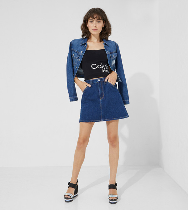 كالفين كلاين  تنانير طويلة - أزرق تنانير