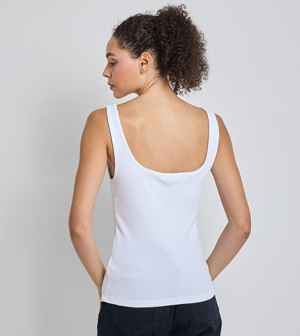 Calvin Klein Jeans Clothing - White Sleeveless Tops