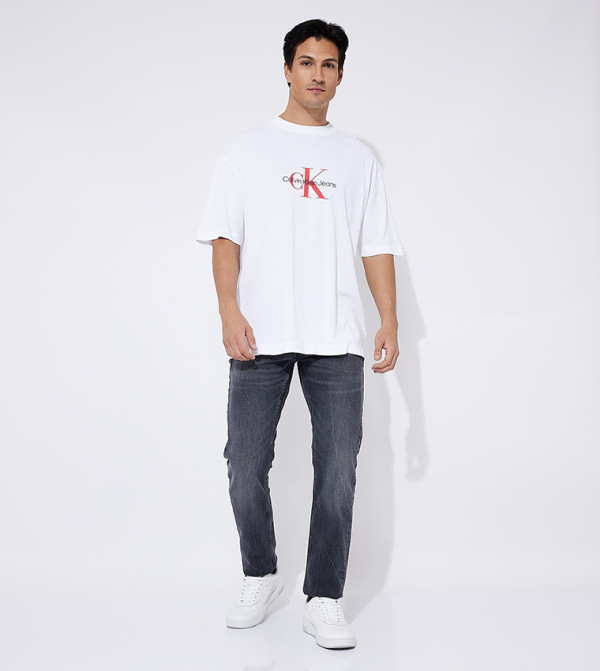 Calvin Klein  Clothing - White Round Neck T-Shirts