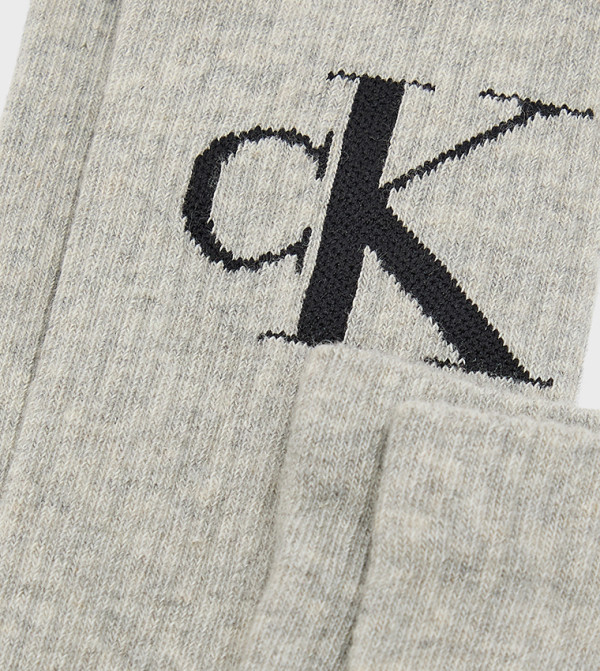 كالفين كلاين  جوارب لنصف الساق  - رمادي Calf Length Socks
