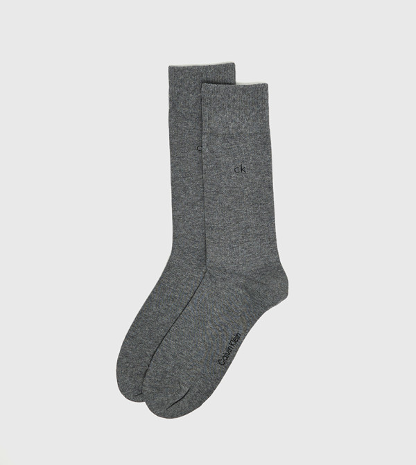 كالفين كلاين  جوارب لنصف الساق  - رمادي Calf Length Socks