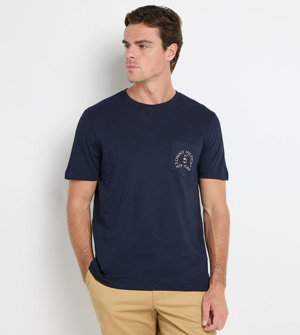 Tommy Hilfiger  Clothing - Navy Round Neck T-Shirts