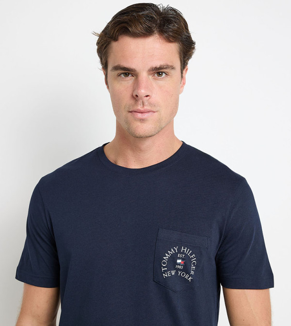 Tommy Hilfiger  Clothing - Navy Round Neck T-Shirts