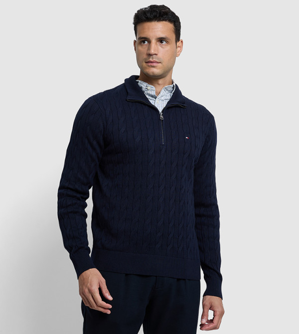 تومي هيلفيغر  ملابس - كحلي V-neck Sweaters