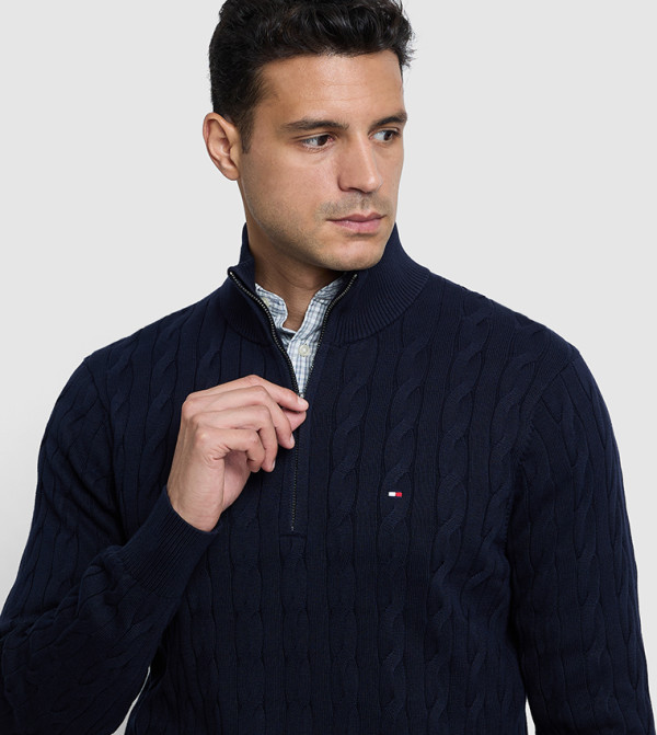 تومي هيلفيغر  ملابس - كحلي V-neck Sweaters