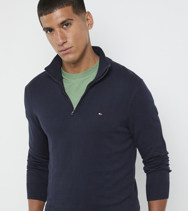 تومي هيلفيغر  سترات بياقة V  - كحلي V-neck Sweaters