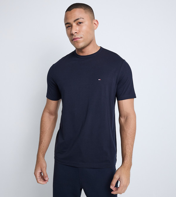 تومي هيلفيغر  ملابس - أزرق Round Neck T-Shirts