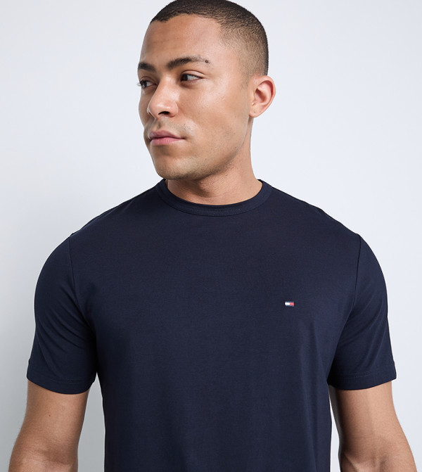 تومي هيلفيغر  ملابس - أزرق Round Neck T-Shirts