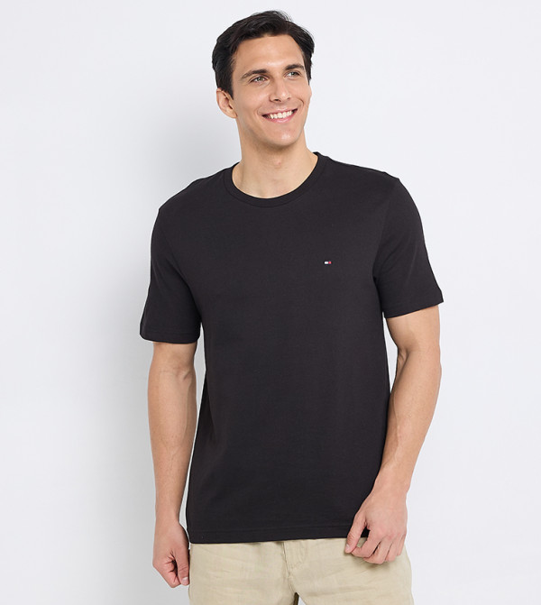 Tommy Hilfiger Tommy Hilfiger - Black Round Neck T-Shirts