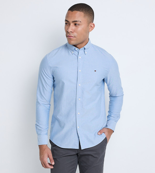Tommy Hilfiger  Formal Shirts - Blue Long Sleeves