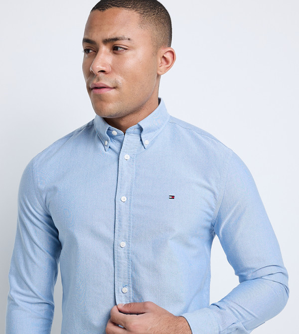 Tommy Hilfiger  Formal Shirts - Blue Long Sleeves
