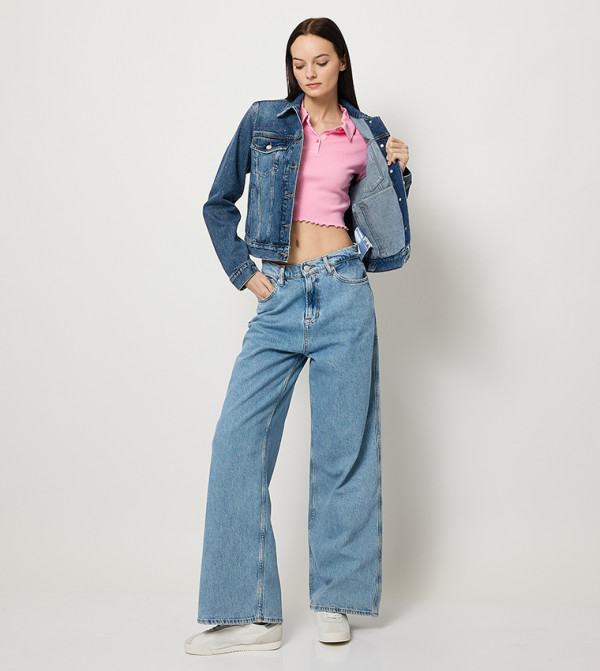 تومي جينز  توبات قصيرة - وردي Cropped Tops