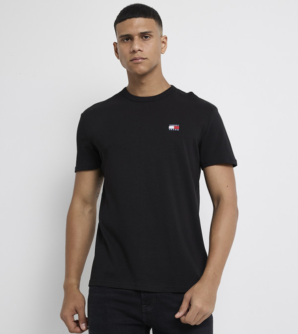Tommy Hilfiger TOMMY JEANS - BLACK Round Neck T-Shirts