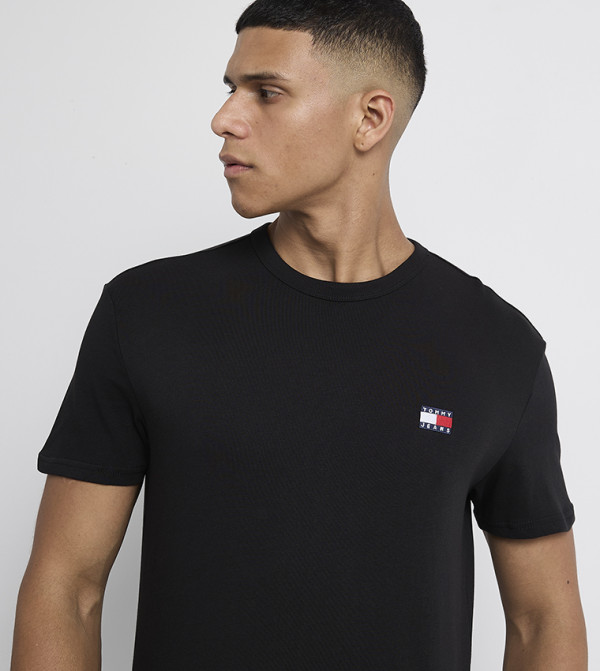Tommy Hilfiger TOMMY JEANS - BLACK Round Neck T-Shirts