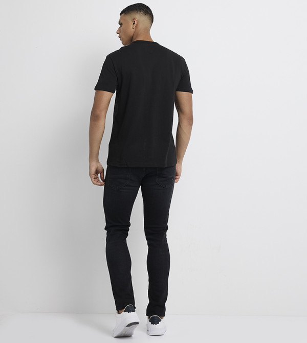 Tommy Hilfiger TOMMY JEANS - BLACK Round Neck T-Shirts