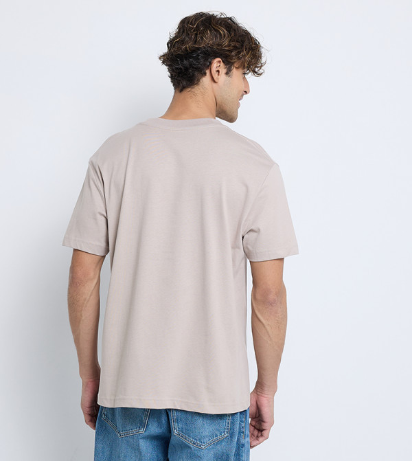 Calvin Klein Jeans Calvin Klein - Taupe Round Neck T-Shirts