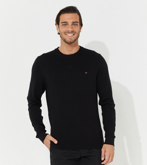 تومي هيلفيغر  سترات و كارديغانات  - أسود Sweater