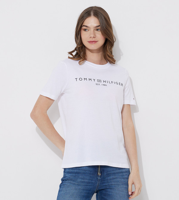 تومي هيلفيغر تيشيرتات - أبيض Short Sleeve T-Shirts