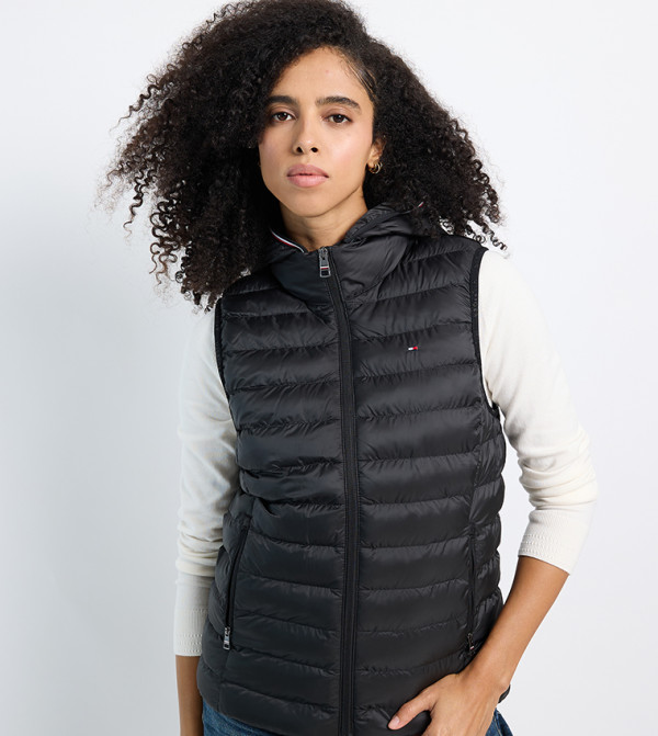 Tommy Hilfiger Puffer & Quilted Jackets - Black Puffer & Quilted Jackets
