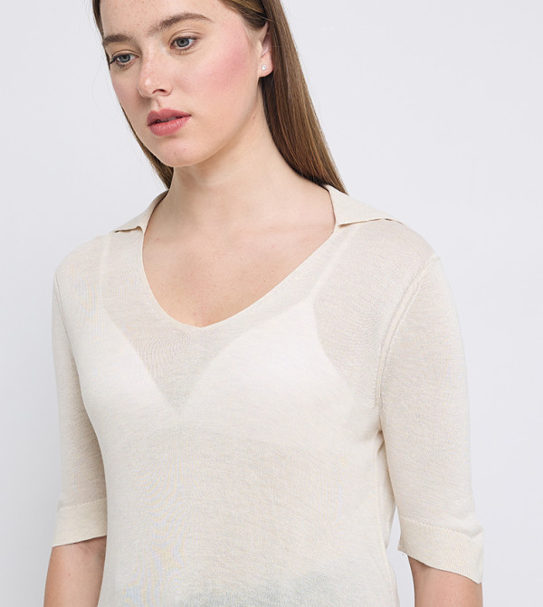 كالفين كلاين  بلوزات - كريمي  Casual Tops