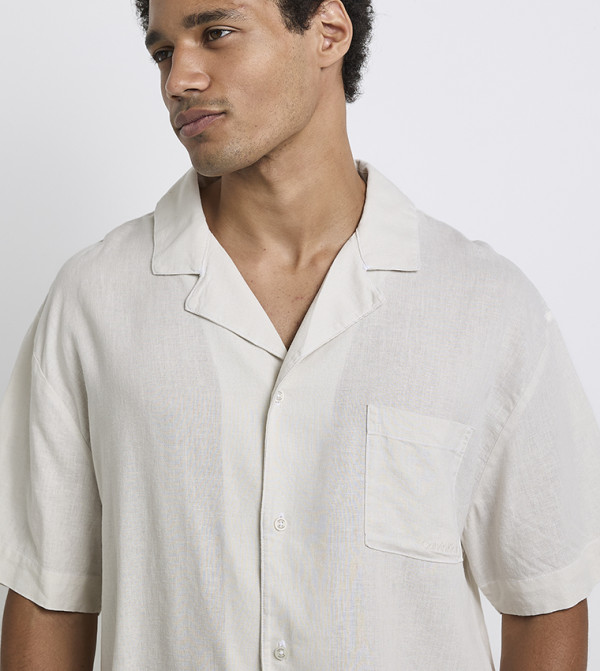 كالفين كلاين ملابس - عاجي Short Sleeves