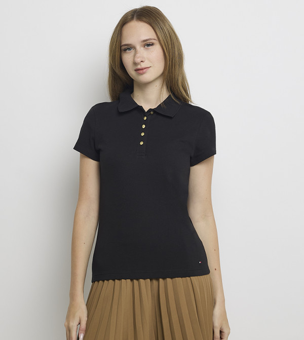 Tommy Hilfiger  everyday-essentials - Black Polo T-shirts