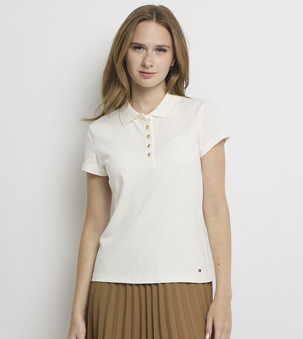 Tommy Hilfiger  T-Shirts - Ivory Polo T-shirts