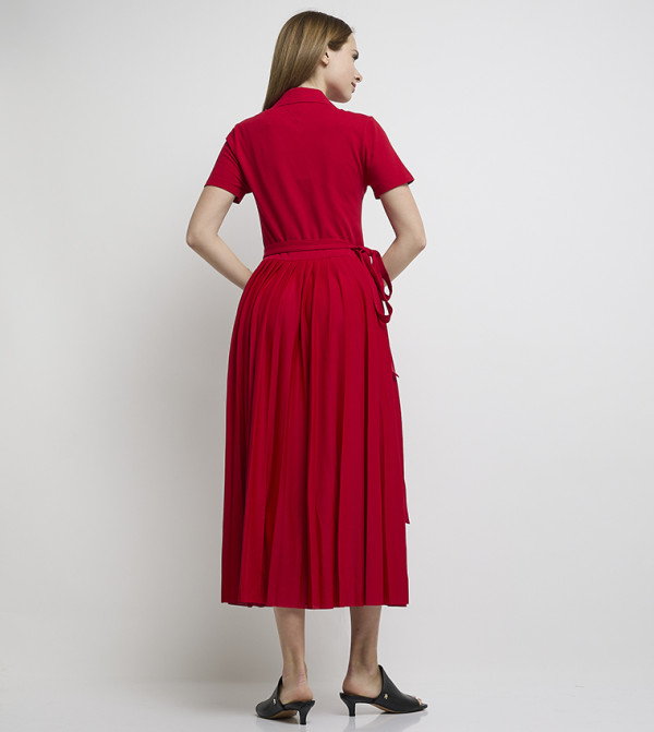 Tommy Hilfiger  Clothing - Red Midi Dresses